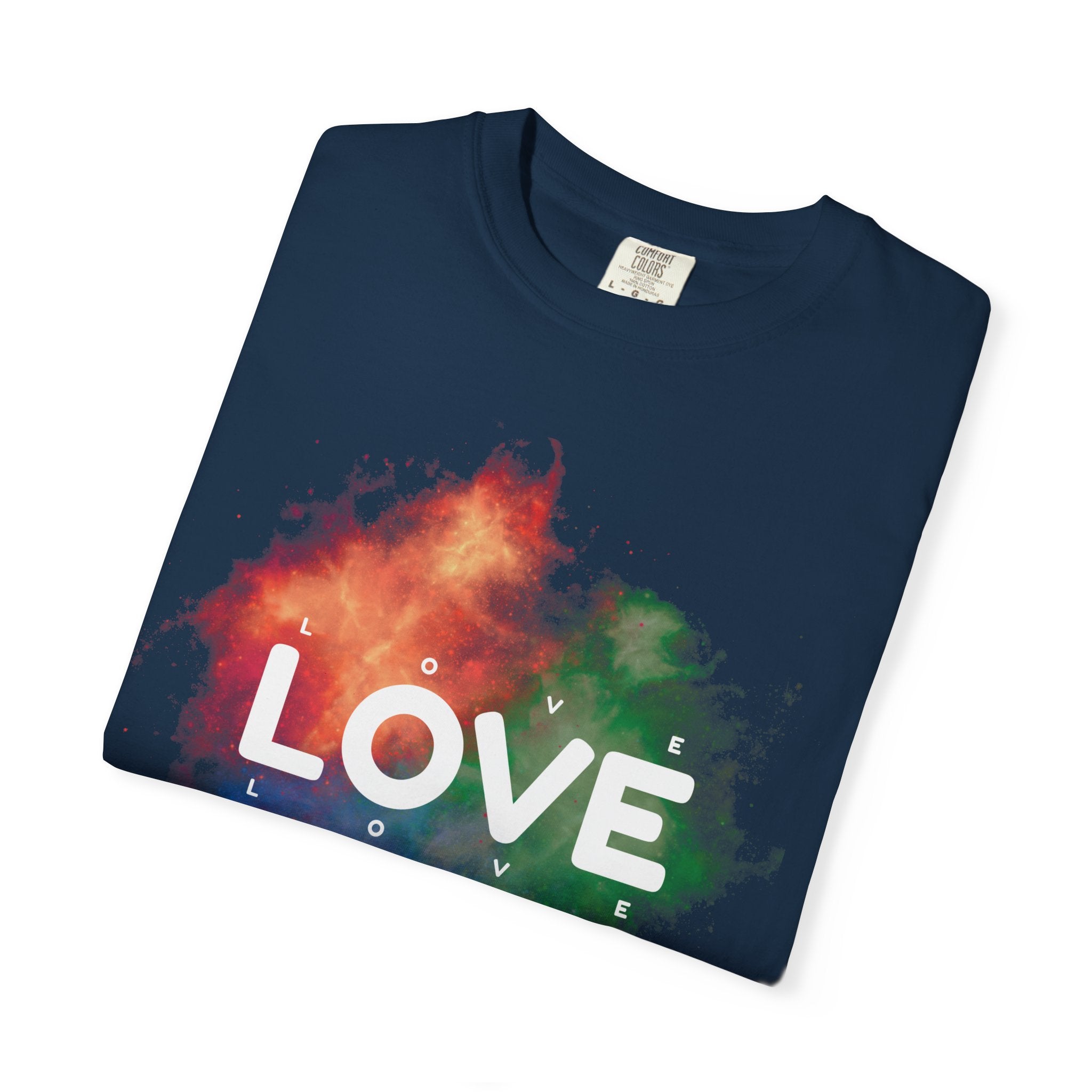 Colorful Love T-Shirt | Unisex Garment-Dyed Tee, Casual Wear, Gifts for Loved Ones, Valentine's Day, Positive Vibes