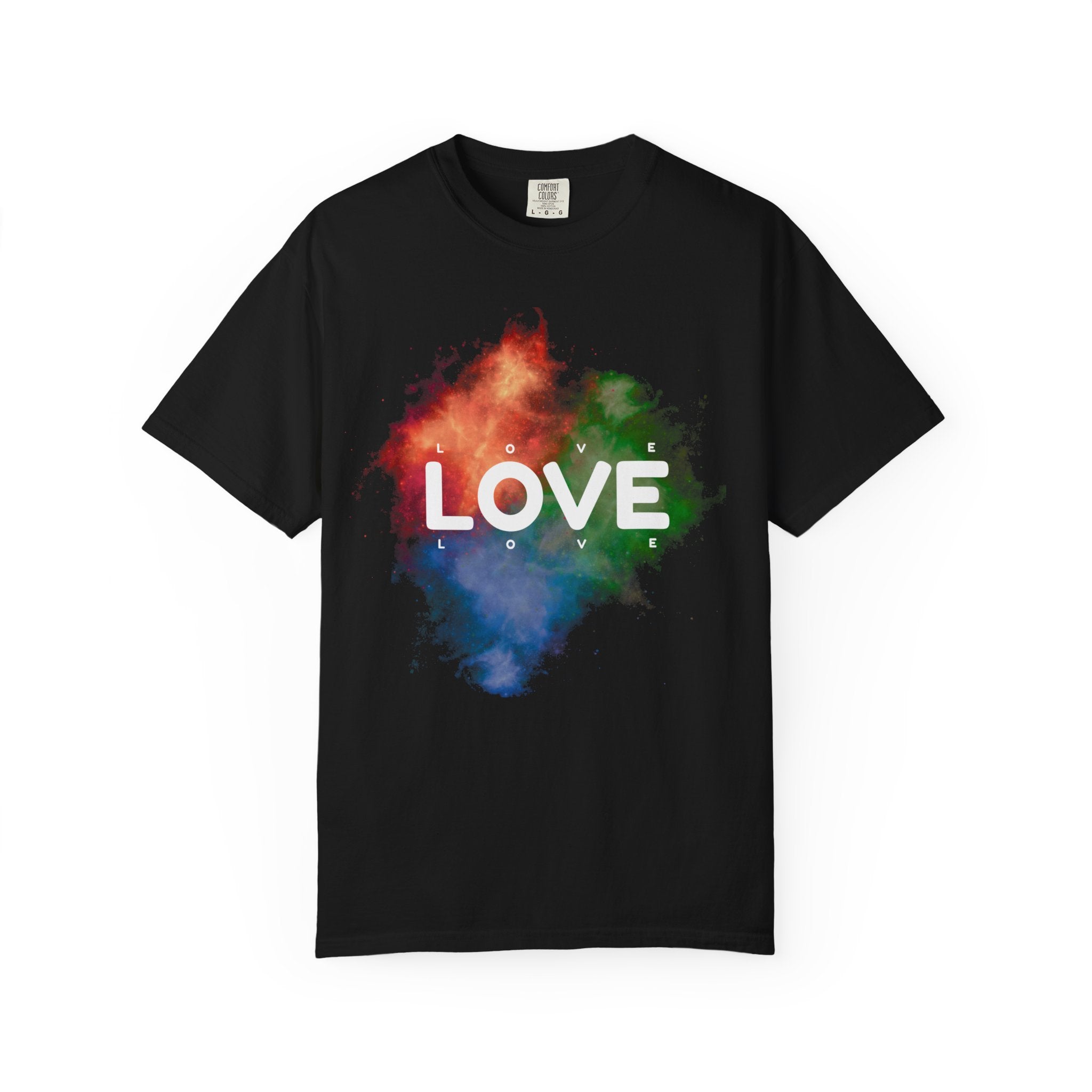 Colorful Love T-Shirt | Unisex Garment-Dyed Tee, Casual Wear, Gifts for Loved Ones, Valentine's Day, Positive Vibes