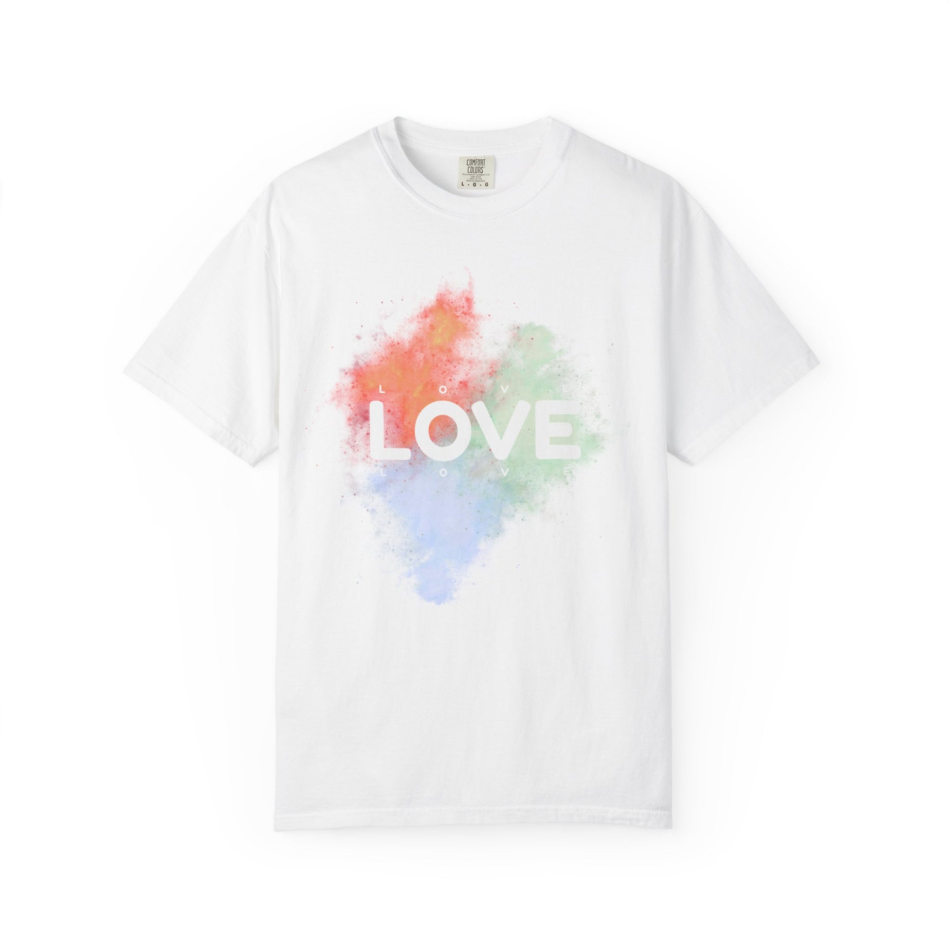 Colorful Love T-Shirt | Unisex Garment-Dyed Tee, Casual Wear, Gifts for Loved Ones, Valentine's Day, Positive Vibes