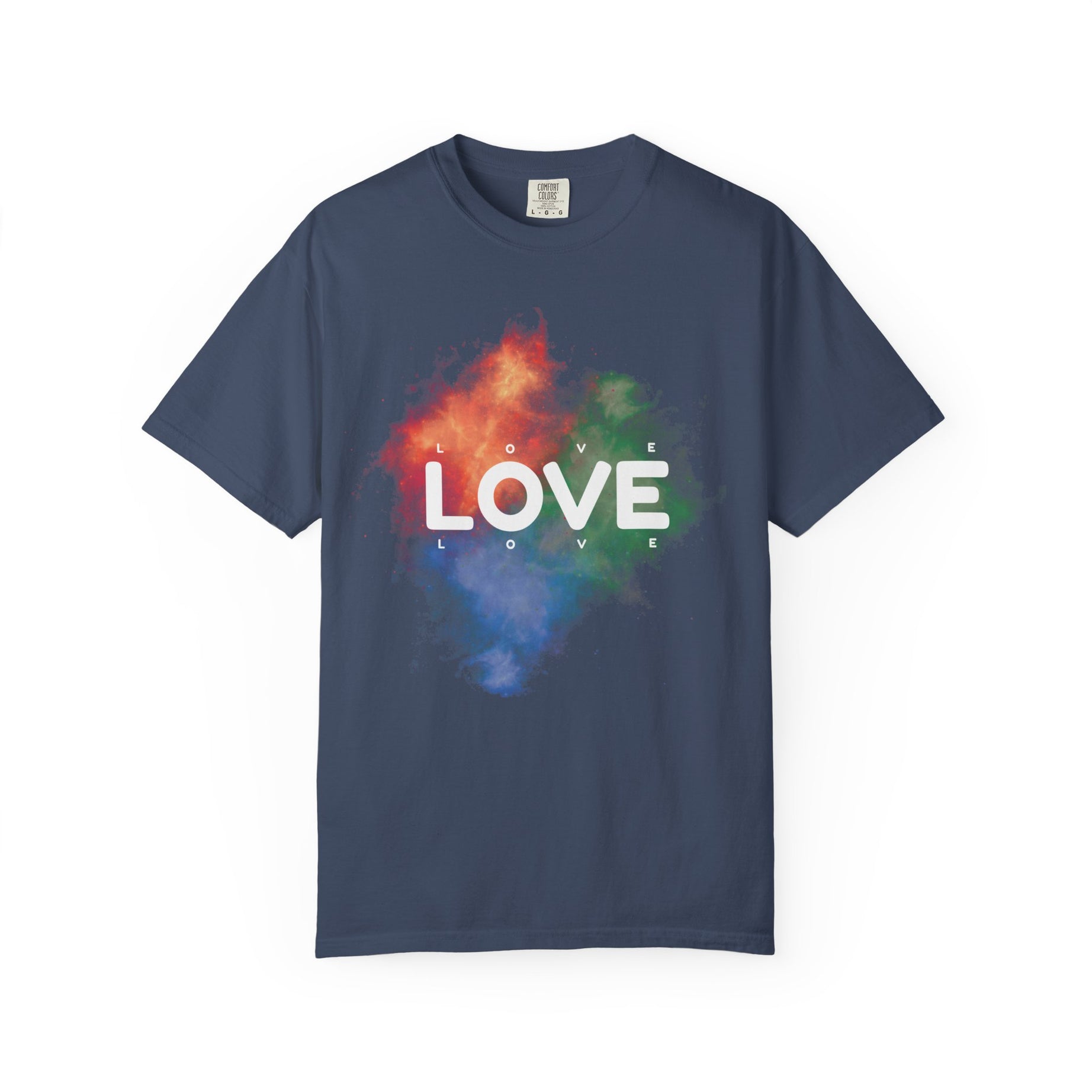 Colorful Love T-Shirt | Unisex Garment-Dyed Tee, Casual Wear, Gifts for Loved Ones, Valentine's Day, Positive Vibes