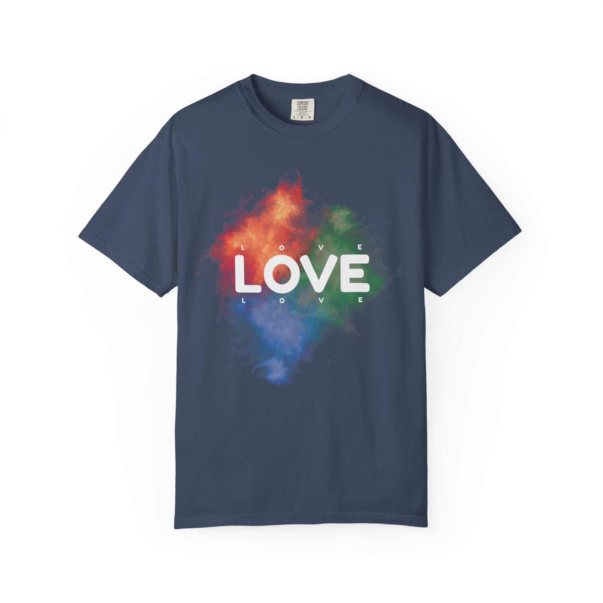 Colorful Love T-Shirt | Unisex Garment-Dyed Tee, Casual Wear, Gifts for Loved Ones, Valentine's Day, Positive Vibes
