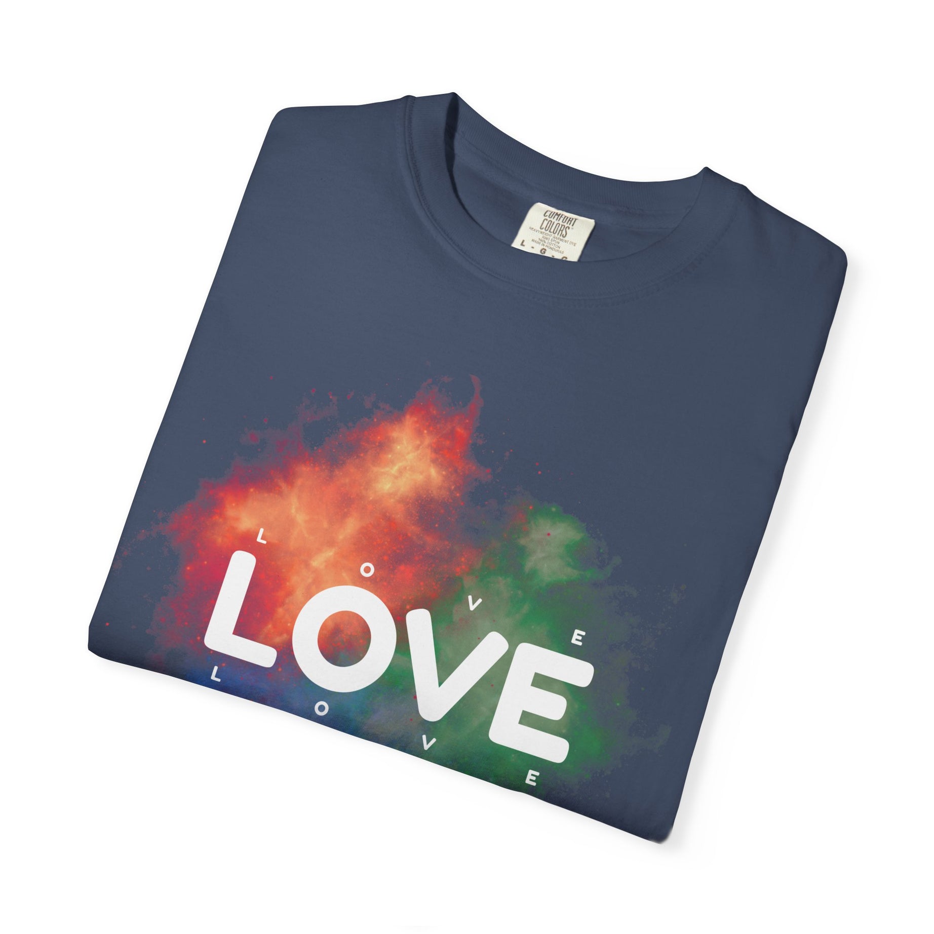Colorful Love T-Shirt | Unisex Garment-Dyed Tee, Casual Wear, Gifts for Loved Ones, Valentine's Day, Positive Vibes