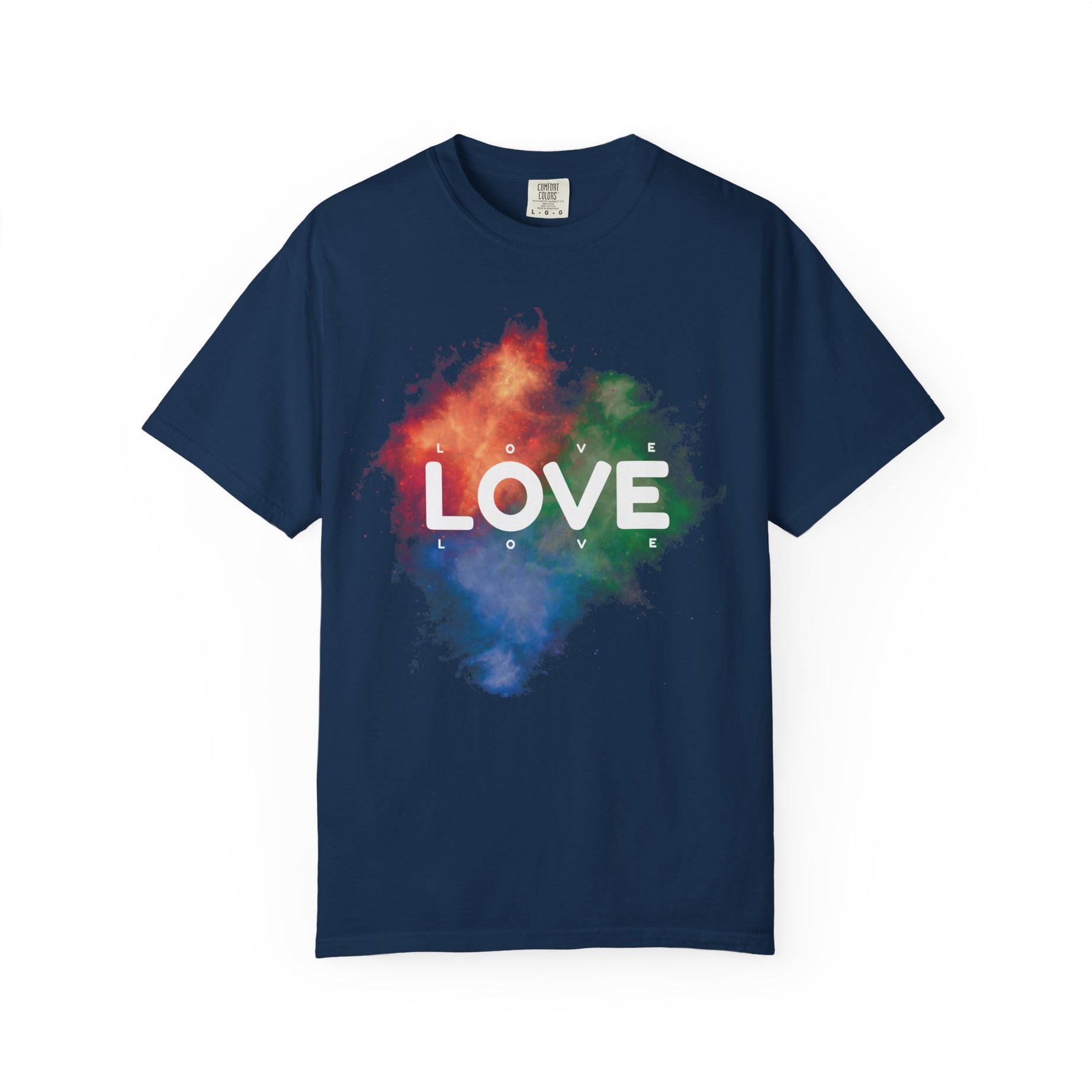 Colorful Love T-Shirt | Unisex Garment-Dyed Tee, Casual Wear, Gifts for Loved Ones, Valentine's Day, Positive Vibes